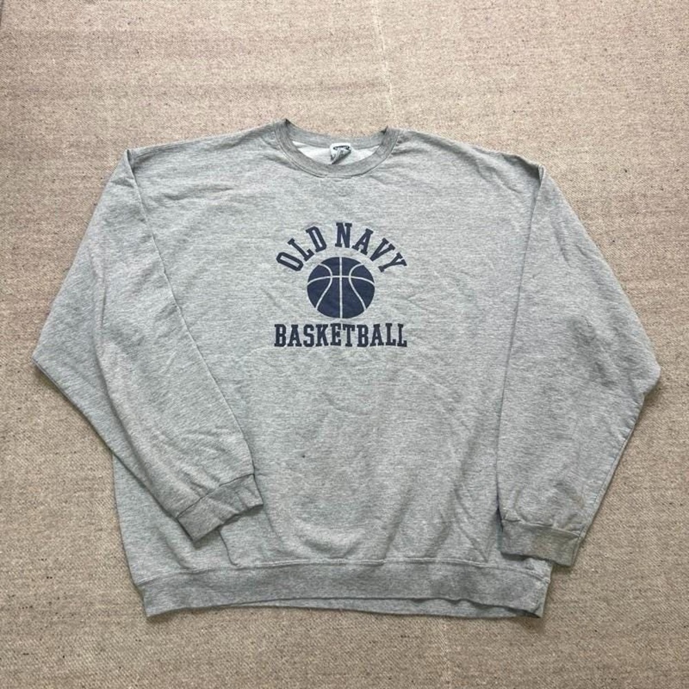 Vintage Old Navy Basketball Sweatshirt Mens XXL Gray 1990s